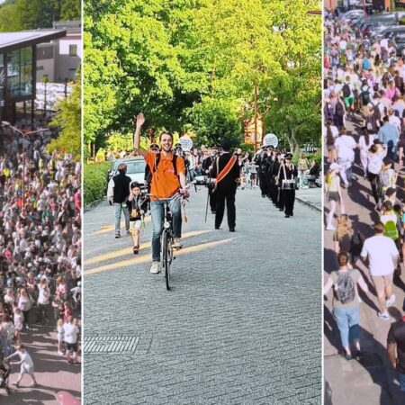 Alle neuzen dezelfde kant op